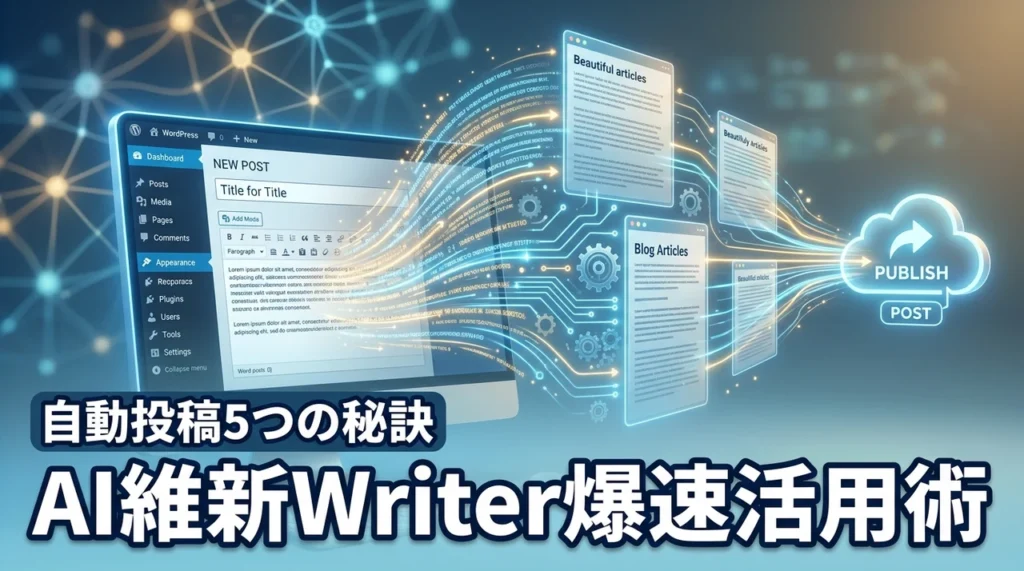 AI維新WriterでワードプレスのAI記事作成と自動投稿を爆速にする5つの秘訣