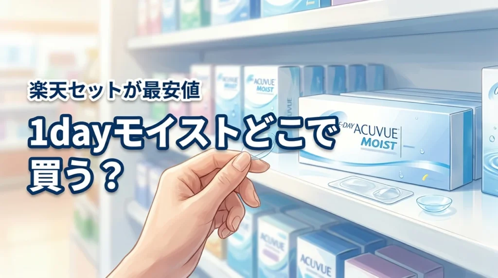 ワンデーアキュビューモイストはどこに売ってる？最安値なら楽天のセット購入が正解